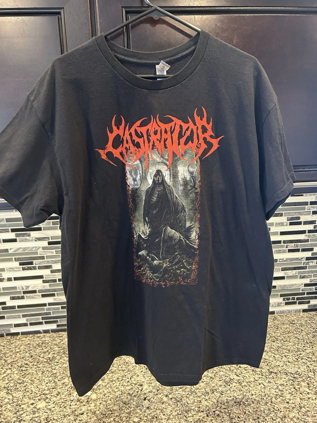 Castrator Band Shirt Men XL Death Metal Rock Punk Defiling North America 2023 Unisex T-shirt, Sweatshirt, Hoodie, Long Sleeve Tee - T-Shirt, Sweatshirt, Hoodie
