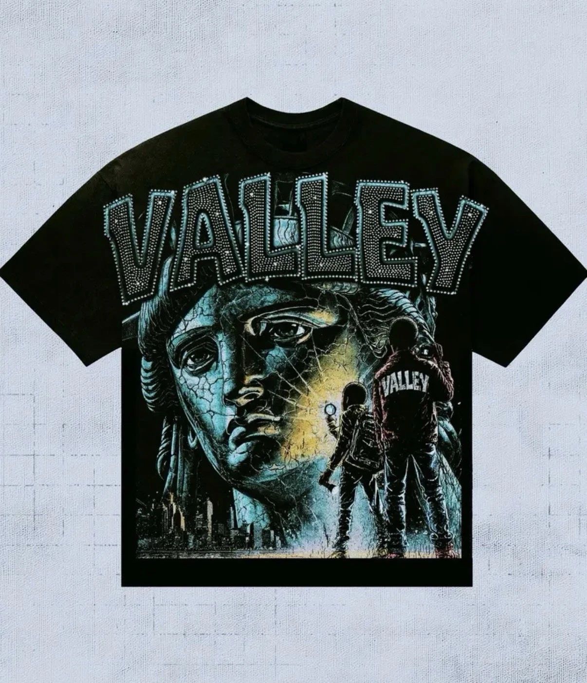 Valley Graphic T-Shirt Black Statue Print Streetwear M Urban Fashion MMedium Unisex T-shirt, Sweatshirt, Hoodie, Long Sleeve Tee - T-Shirt, Sweatshirt, Hoodie