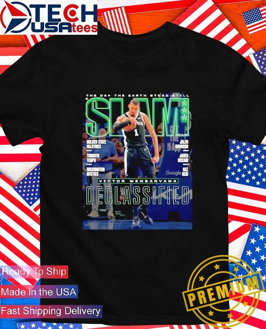 Slam San Antonio Spurs Victor Wembanyama Declassified The Day The Earth Stood Still shirt Unisex T-shirt, Sweatshirt, Hoodie, Long Sleeve Tee - T-Shirt, Sweatshirt, Hoodie