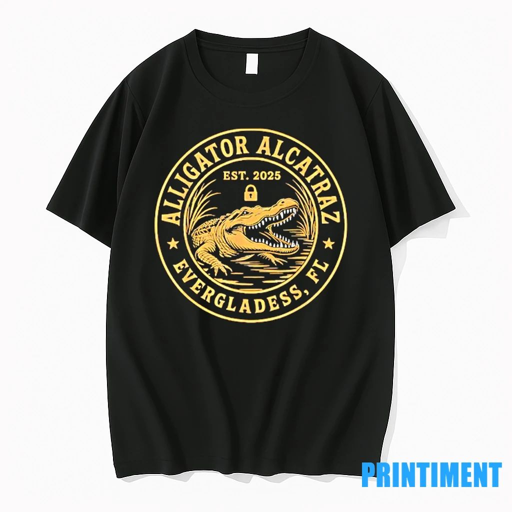 Alligator Alcatraz Vergladess Fl Est 2025 Tshirts Sweater Unisex T-shirt, Sweatshirt, Hoodie, Long Sleeve Tee - T-Shirt, Sweatshirt, Hoodie