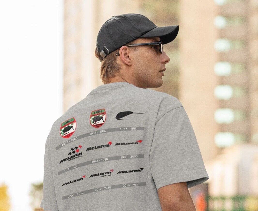 McLaren Racing Logo Evolution T-Shirt S-2XL Unisex T-shirt, Sweatshirt, Hoodie, Long Sleeve Tee - T-Shirt, Sweatshirt, Hoodie