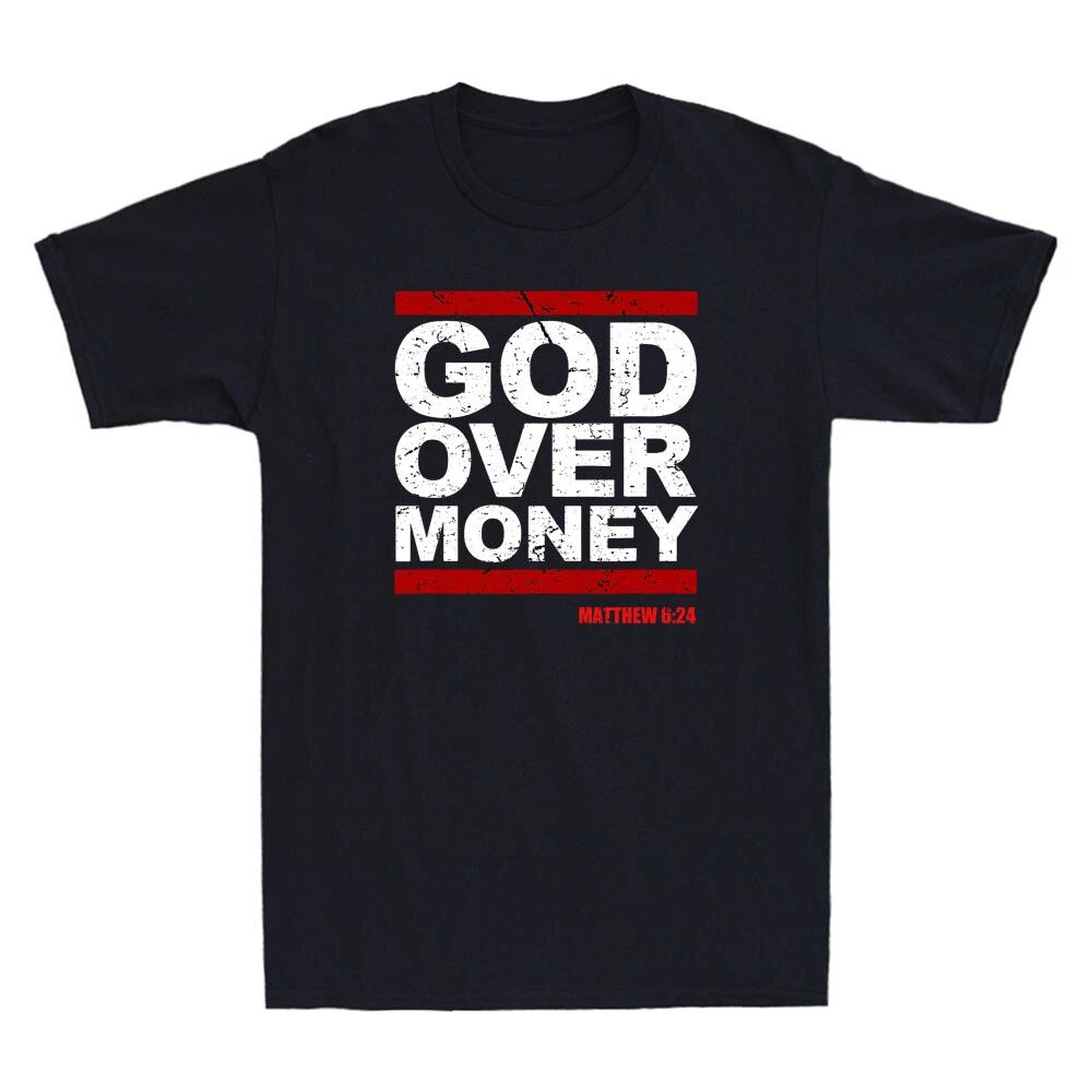 God Over Money Matthew 6:24 Christian Bible Faith Quote Vintage Men's T-Shirt Unisex T-shirt, Sweatshirt, Hoodie, Long Sleeve Tee - T-Shirt, Sweatshirt, Hoodie