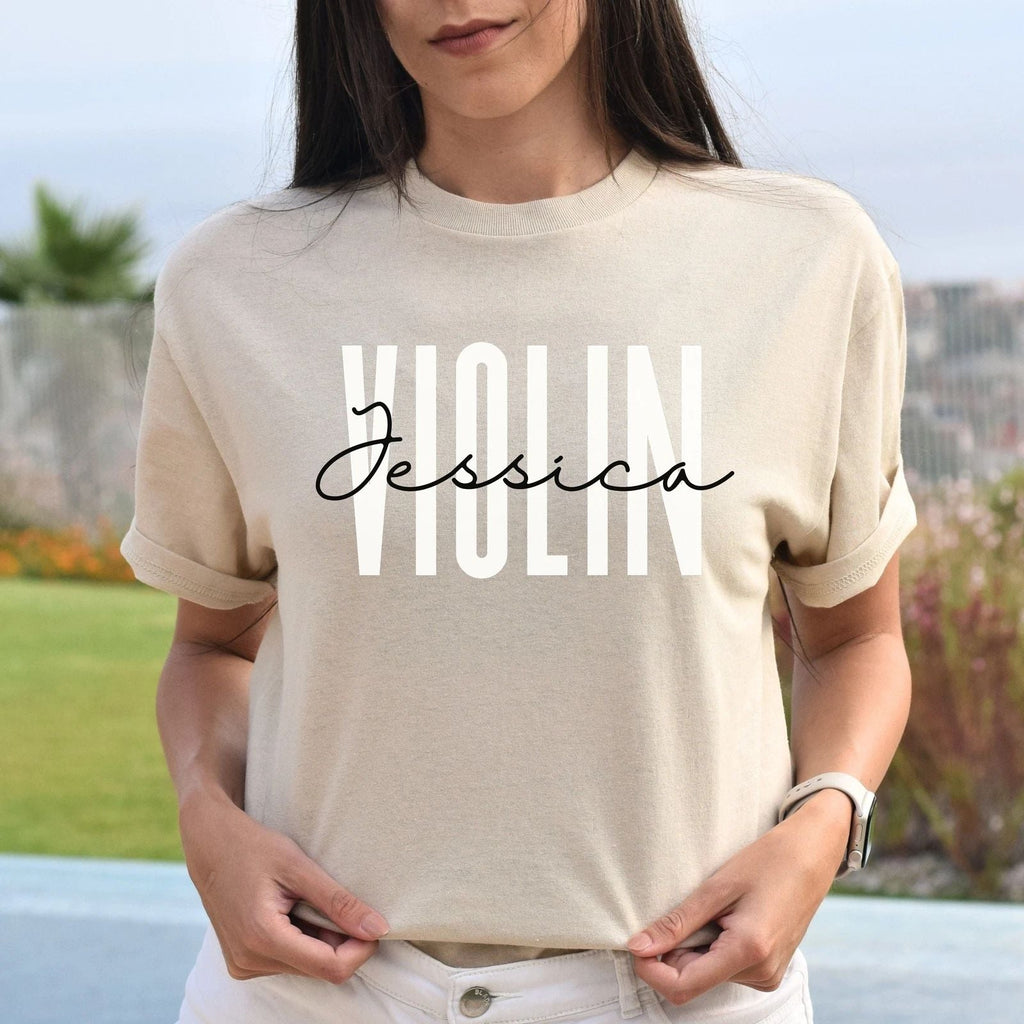 Personalized Violin T-shirt gift Custom name Orchestra Violin player Unisex Tee Unisex T-shirt, Sweatshirt, Hoodie, Long Sleeve Tee - T-Shirt, Sweatshirt, Hoodie