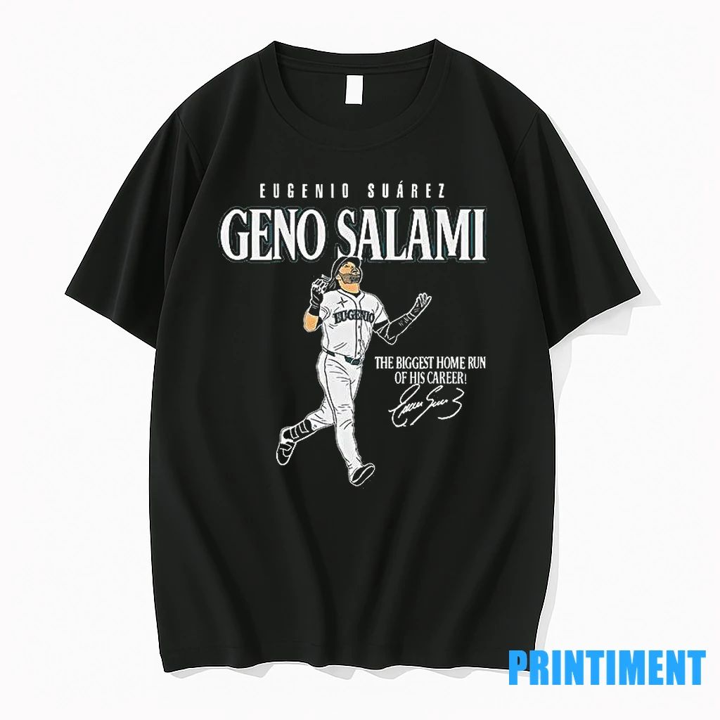 Seattle Mariners Eugenio Suarez Genoa Salami The Biggest Home Run Of His Career Signature Tshirts - T-Shirt, Sweatshirt, Hoodie