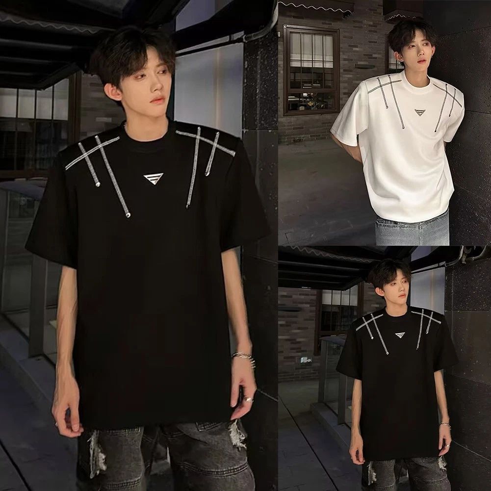 Trendy Men's O Neck T Shirt Loose Casual Short Sleeve Korean Design for Hip Hop Unisex T-shirt, Sweatshirt, Hoodie, Long Sleeve Tee - T-Shirt, Sweatshirt, Hoodie