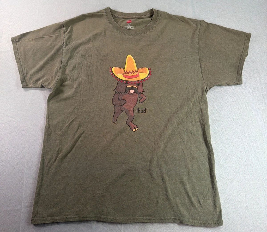 Sasquatch Bigfoot Graphic T Shirt Mens L Green Funny Sombrero Pedobaer Thud Tee Unisex T-shirt, Sweatshirt, Hoodie, Long Sleeve Tee - T-Shirt, Sweatshirt, Hoodie