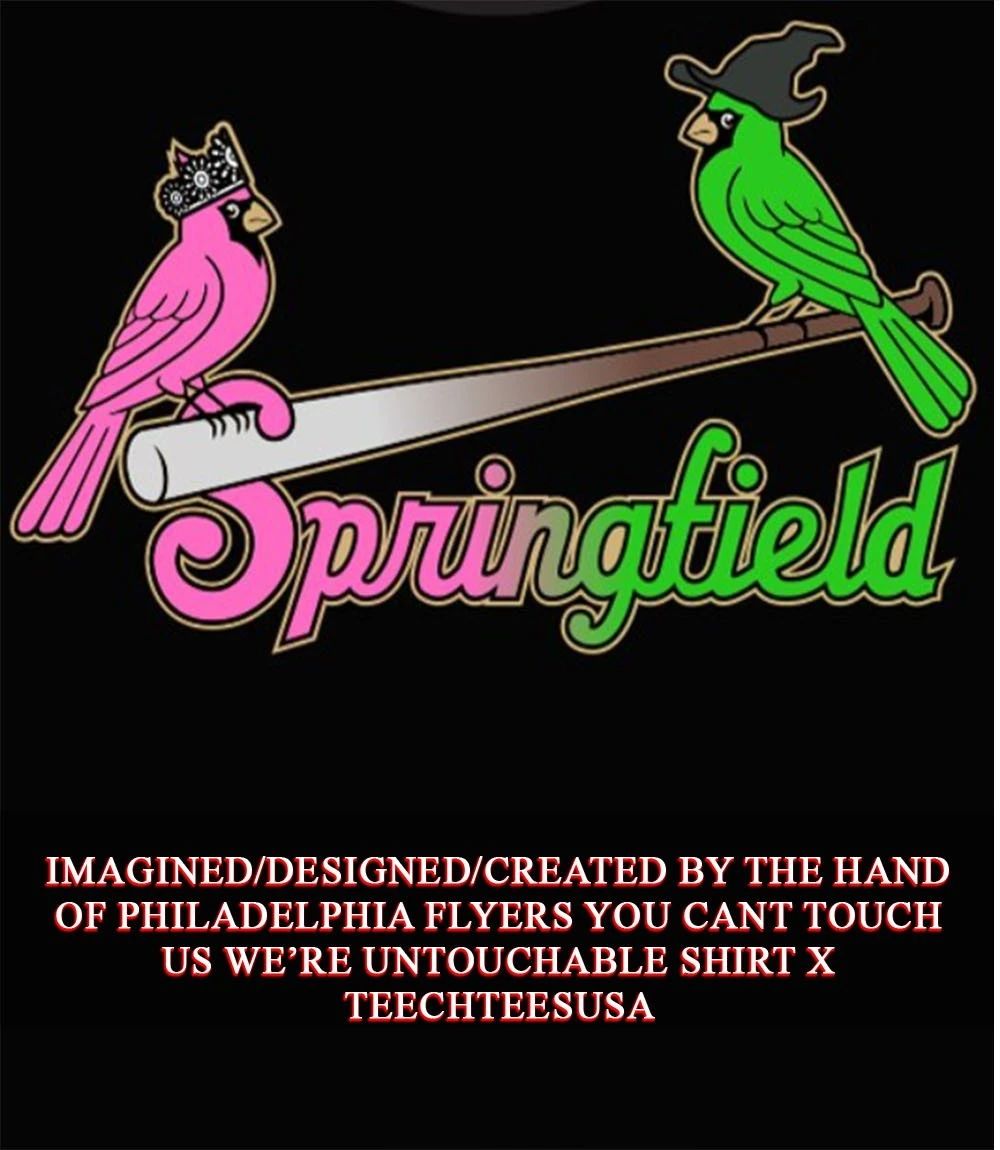 Springfield Cardinals Baseball pink and green logo shirt Unisex T-shirt, Sweatshirt, Hoodie, Long Sleeve Tee - T-Shirt, Sweatshirt, Hoodie