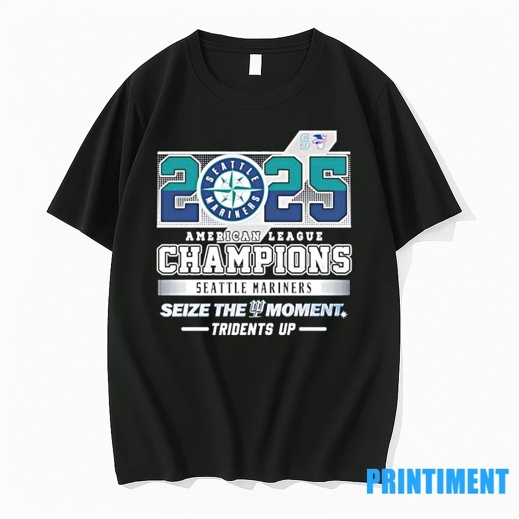 2025 American League Champions Seattle Mariners Tridents Up Tshirts Sweater Unisex T-shirt, Sweatshirt, Hoodie, Long Sleeve Tee - T-Shirt, Sweatshirt, Hoodie