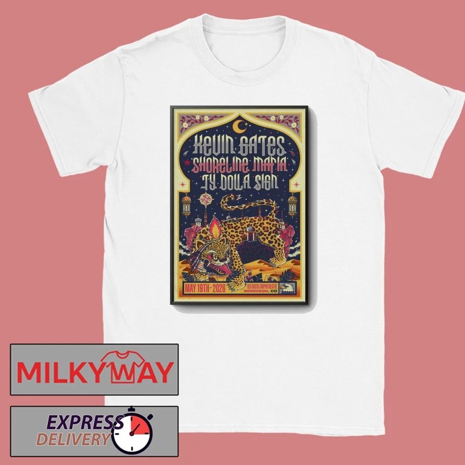 Kevin Gates With Shoreline Mafia And Ty Dolla Sign May 19 2026 Red Rocks Shows Poster shirt - T-Shirt, Sweatshirt, Hoodie