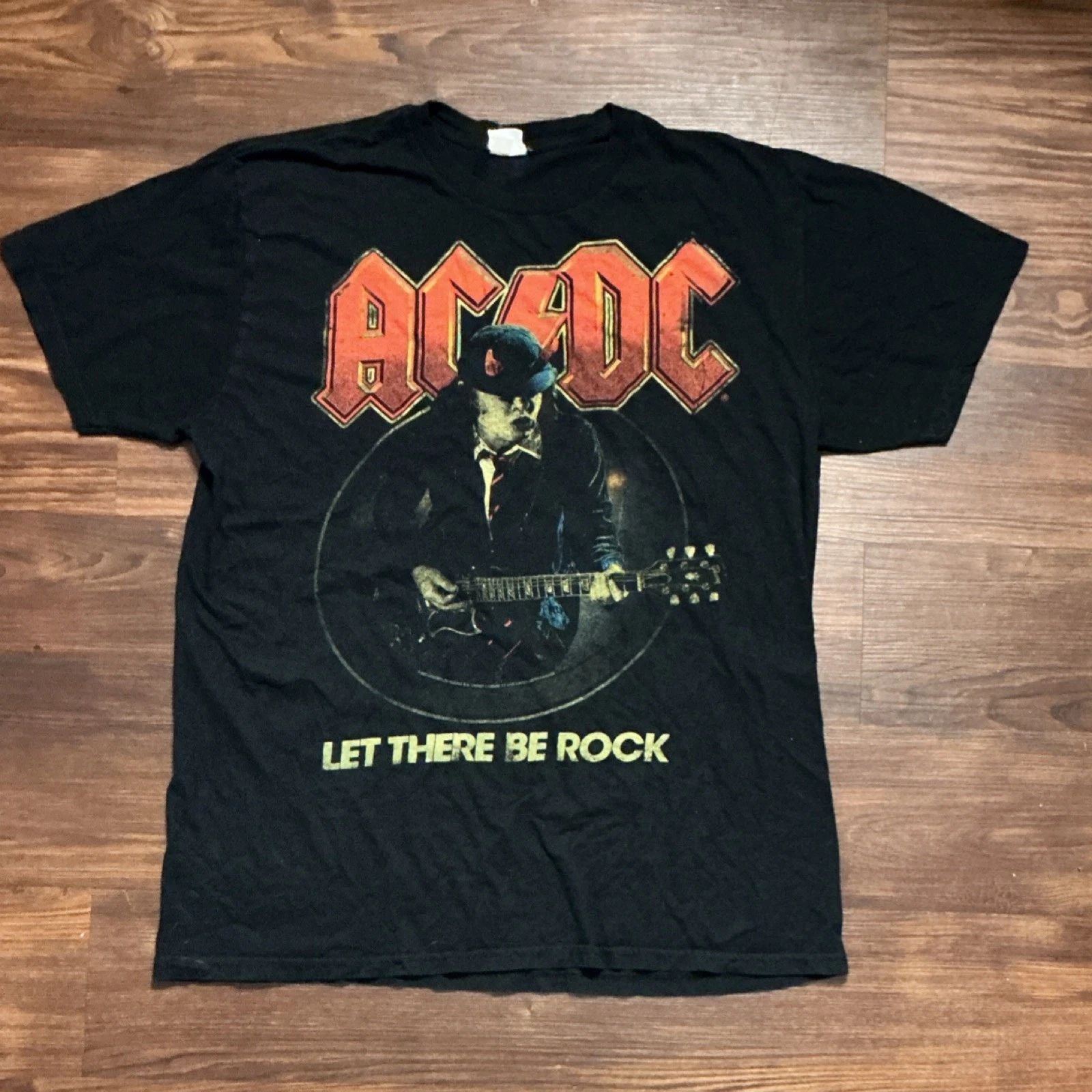 AC/DC Men's L Black Let There Be Rock Graphic Print Cotton Crew Neck T-Shirt Unisex T-shirt, Sweatshirt, Hoodie, Long Sleeve Tee - T-Shirt, Sweatshirt, Hoodie