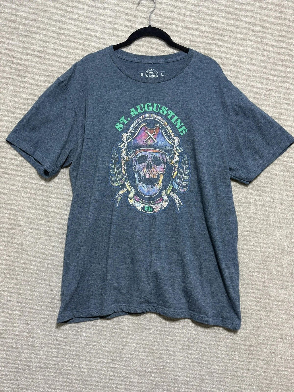 St Augustine Shirt Mens Large Pirate Skull Florida Graphic Tee Crewneck T-Shirt Unisex T-shirt, Sweatshirt, Hoodie, Long Sleeve Tee - T-Shirt, Sweatshirt, Hoodie
