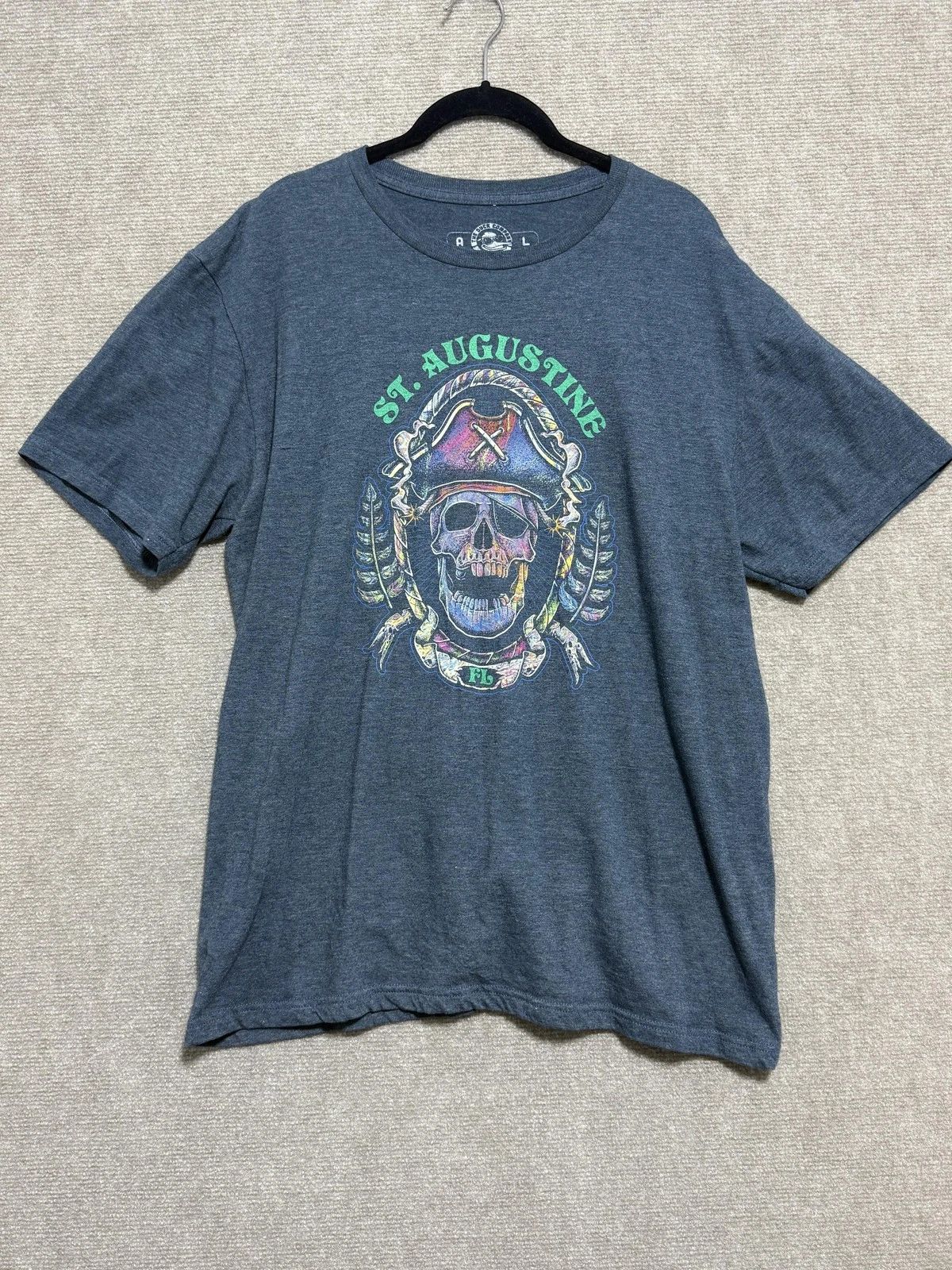 St Augustine Shirt Mens Large Pirate Skull Florida Graphic Tee Crewneck T-Shirt Unisex T-shirt, Sweatshirt, Hoodie, Long Sleeve Tee - T-Shirt, Sweatshirt, Hoodie