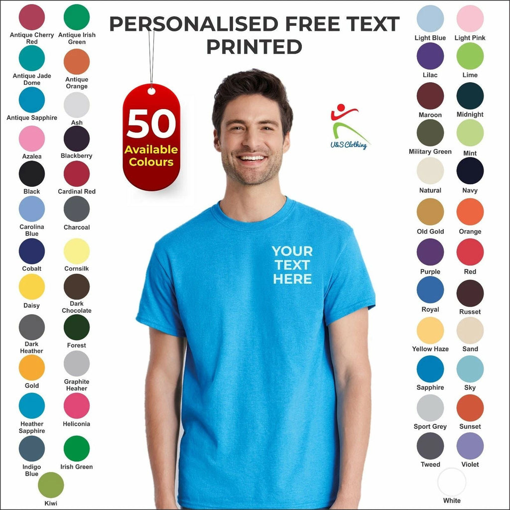 Personalised Custom Printed Gildan Heavy Cotton T-Shirt Casual Tee T Shirt TOP Unisex T-shirt, Sweatshirt, Hoodie, Long Sleeve Tee - T-Shirt, Sweatshirt, Hoodie