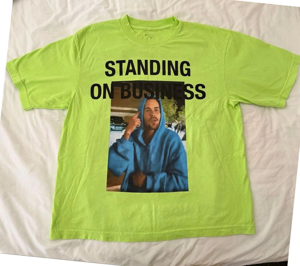 NEW - Justin Bieber Standing On Business Meme 2026 Merch reprint T-Shirt Unisex T-shirt, Sweatshirt, Hoodie, Long Sleeve Tee - T-Shirt, Sweatshirt, Hoodie