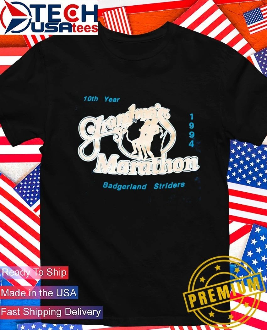 10th Year 1994 Grandmas Marathon Badgerland Striders shirt Unisex T-shirt, Sweatshirt, Hoodie, Long Sleeve Tee - T-Shirt, Sweatshirt, Hoodie