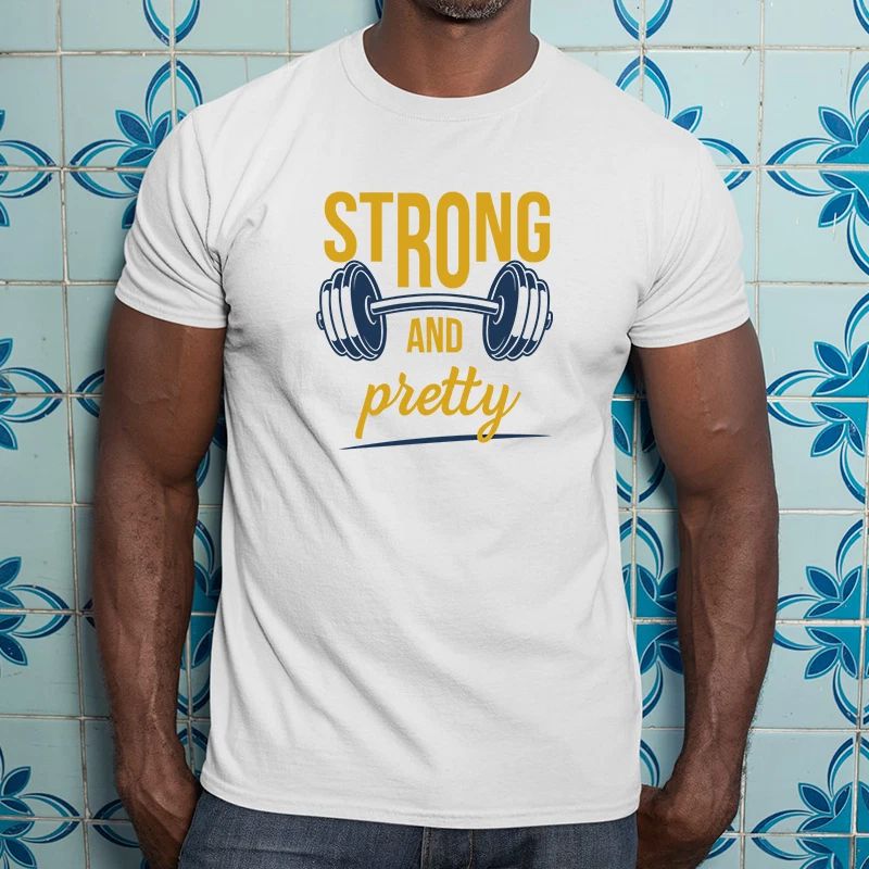 Strong And Pretty Gym T-Shirt Weight Training Fitness Workout Lovers Gift Unisex T-shirt, Sweatshirt, Hoodie, Long Sleeve Tee - T-Shirt, Sweatshirt, Hoodie