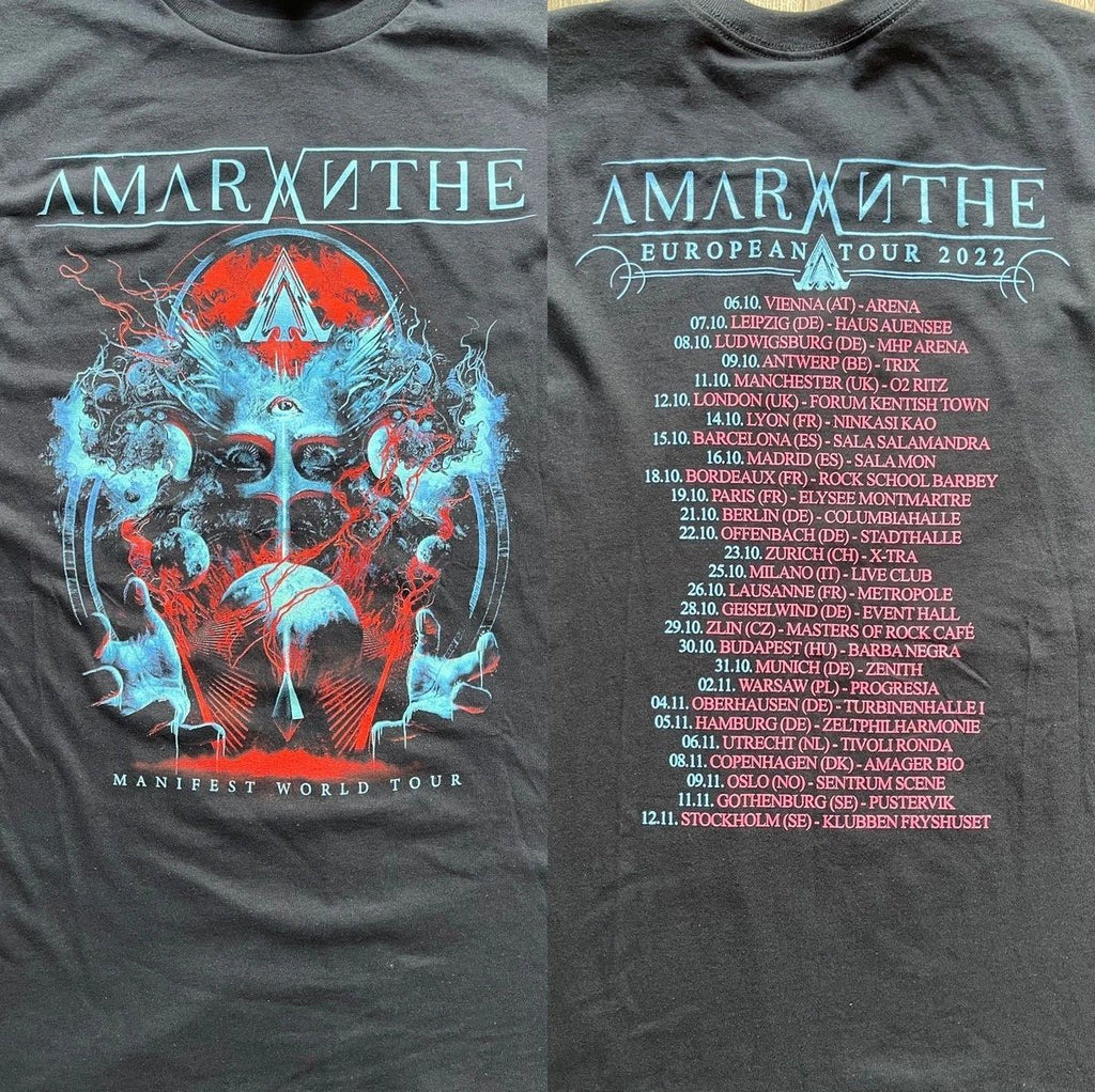 2 sides 2022 Concert Amaranthe Band Shirt Classic Black Unisex S-5XL 1S0300 Unisex T-shirt, Sweatshirt, Hoodie, Long Sleeve Tee - T-Shirt, Sweatshirt, Hoodie