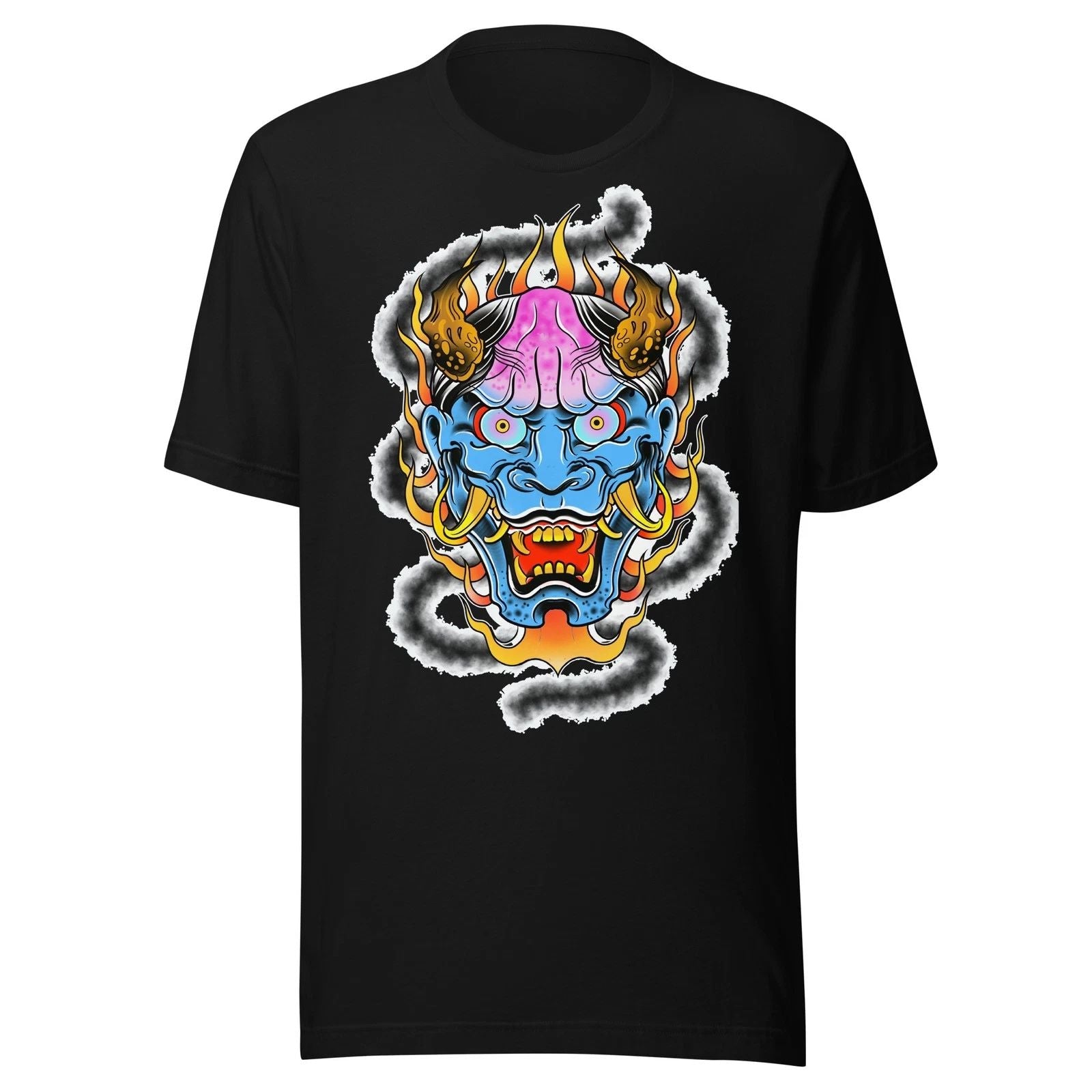 Tattoo Inner War Demon Oni Graphic T-Shirt Streetwear Fire Design t-shirt Unisex T-shirt, Sweatshirt, Hoodie, Long Sleeve Tee - T-Shirt, Sweatshirt, Hoodie