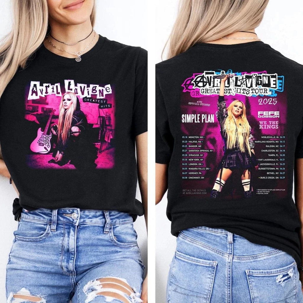 Avril Lavigne Cotton T-Shirt Graphic Tee Greatest Hits Cotton T shirt Unisex T-shirt, Sweatshirt, Hoodie, Long Sleeve Tee - T-Shirt, Sweatshirt, Hoodie