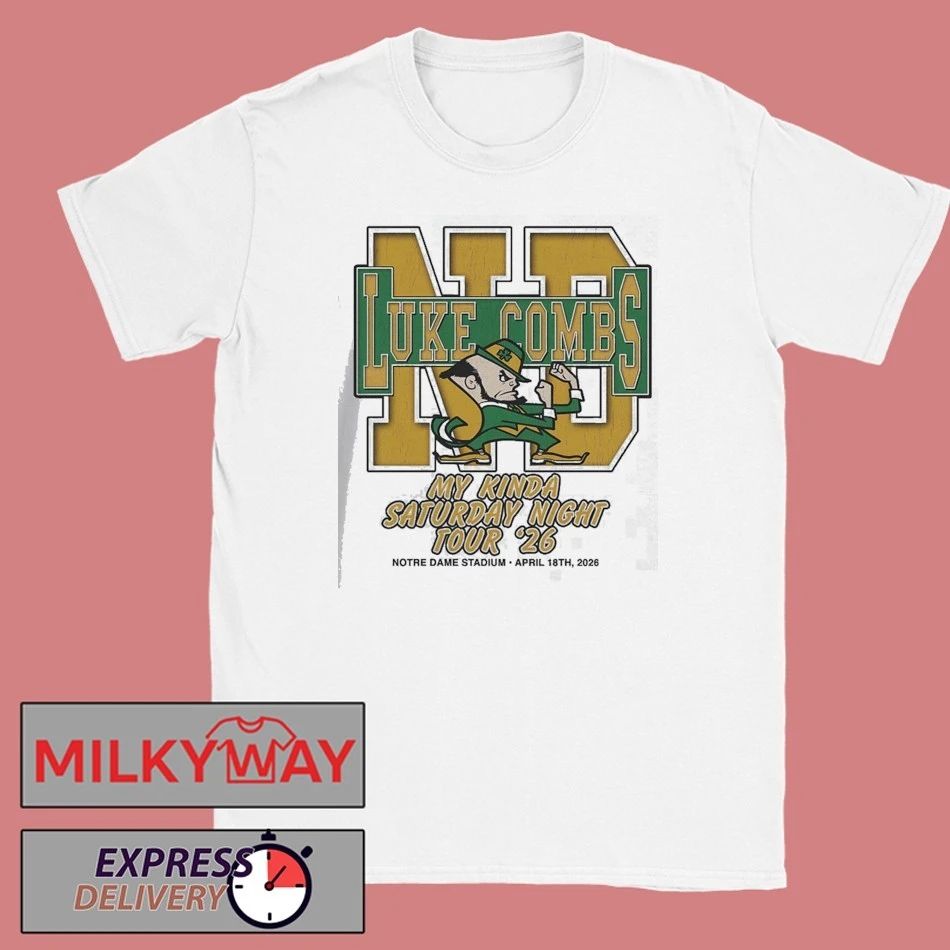 Luke Combs South Bend Indiana 2026 Tour Merch Tee At Notre Dame Stadium April 18 2026 Notre Dame Fighting Irish Big Logo T-Shirt - T-Shirt, Sweatshirt, Hoodie