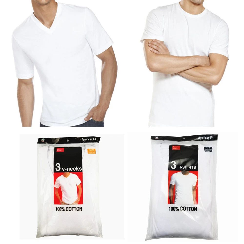 New 3 Pack For Men's 100% Cotton Tagless T-Shirt Undershirt Tee White S-XL Unisex T-shirt, Sweatshirt, Hoodie, Long Sleeve Tee - T-Shirt, Sweatshirt, Hoodie