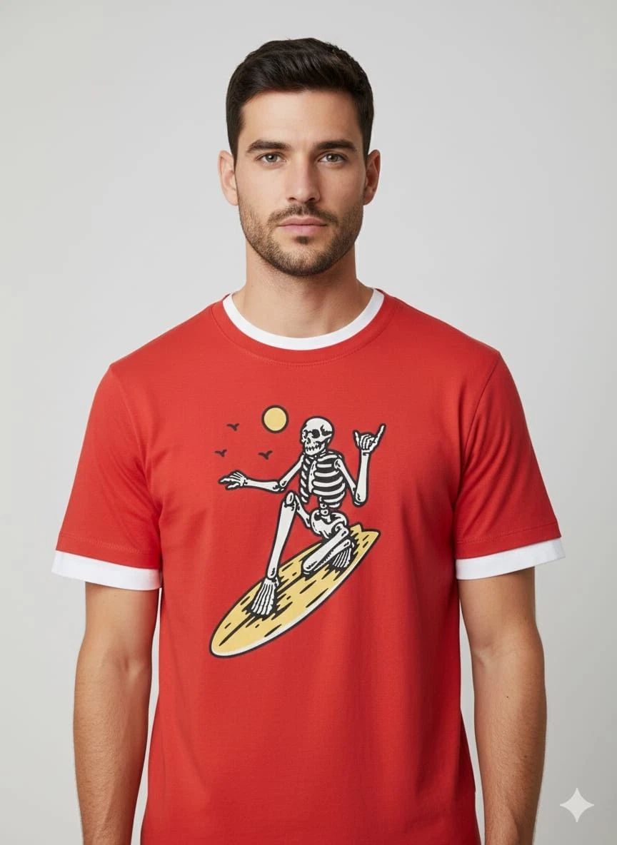 Surfing Skeleton Unisex T-shirt, Sweatshirt, Hoodie, Long Sleeve Tee - T-Shirt, Sweatshirt, Hoodie