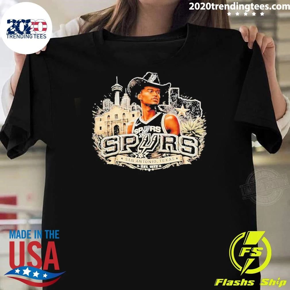 Wembanyama San Antonio Spurs Cowboy Hat Alamo Texas Est 1972 Shirt Unisex T-shirt, Sweatshirt, Hoodie, Long Sleeve Tee - T-Shirt, Sweatshirt, Hoodie