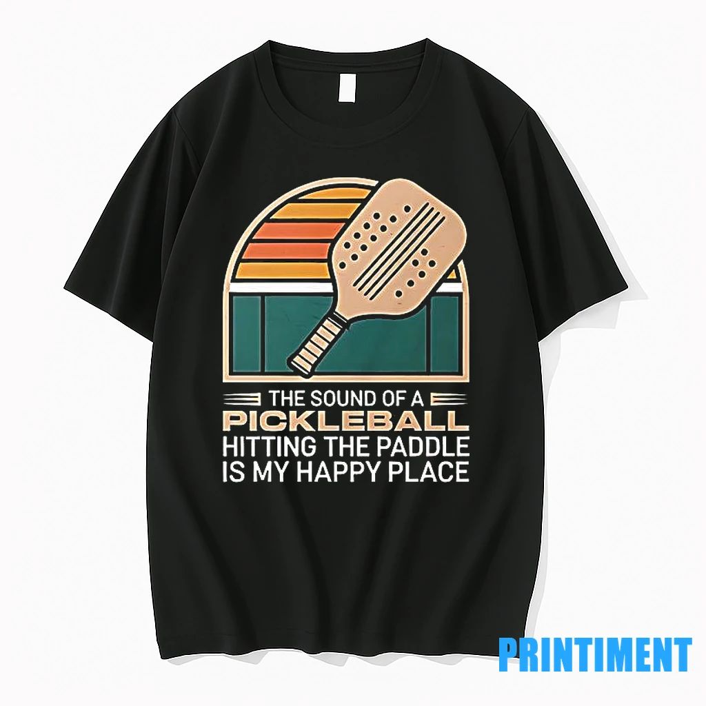 The Sound Of A Pickleball Hitting The Paddle Is My Happy Place Tshirts Sweater Unisex T-shirt, Sweatshirt, Hoodie, Long Sleeve Tee - T-Shirt, Sweatshirt, Hoodie