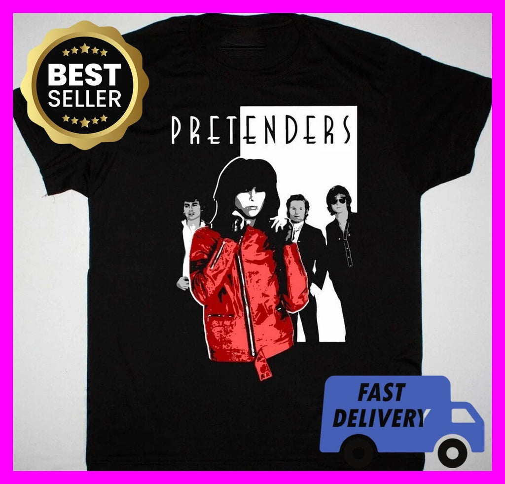 The Pretenders band Music Tour T-Shirt Cotton Black Unisex T-shirt, Sweatshirt, Hoodie, Long Sleeve Tee - T-Shirt, Sweatshirt, Hoodie