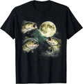 Bass Fish Howling to The Moon Vintage Angler Fisherman T-Shirt Unisex T-shirt, Sweatshirt, Hoodie, Long Sleeve Tee - T-Shirt, Sweatshirt, Hoodie