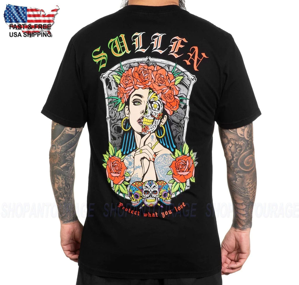 Sullen Art Collective Sugar Skull Premium SCM6511 Short Sleeve for Men Unisex T-shirt, Sweatshirt, Hoodie, Long Sleeve Tee - T-Shirt, Sweatshirt, Hoodie