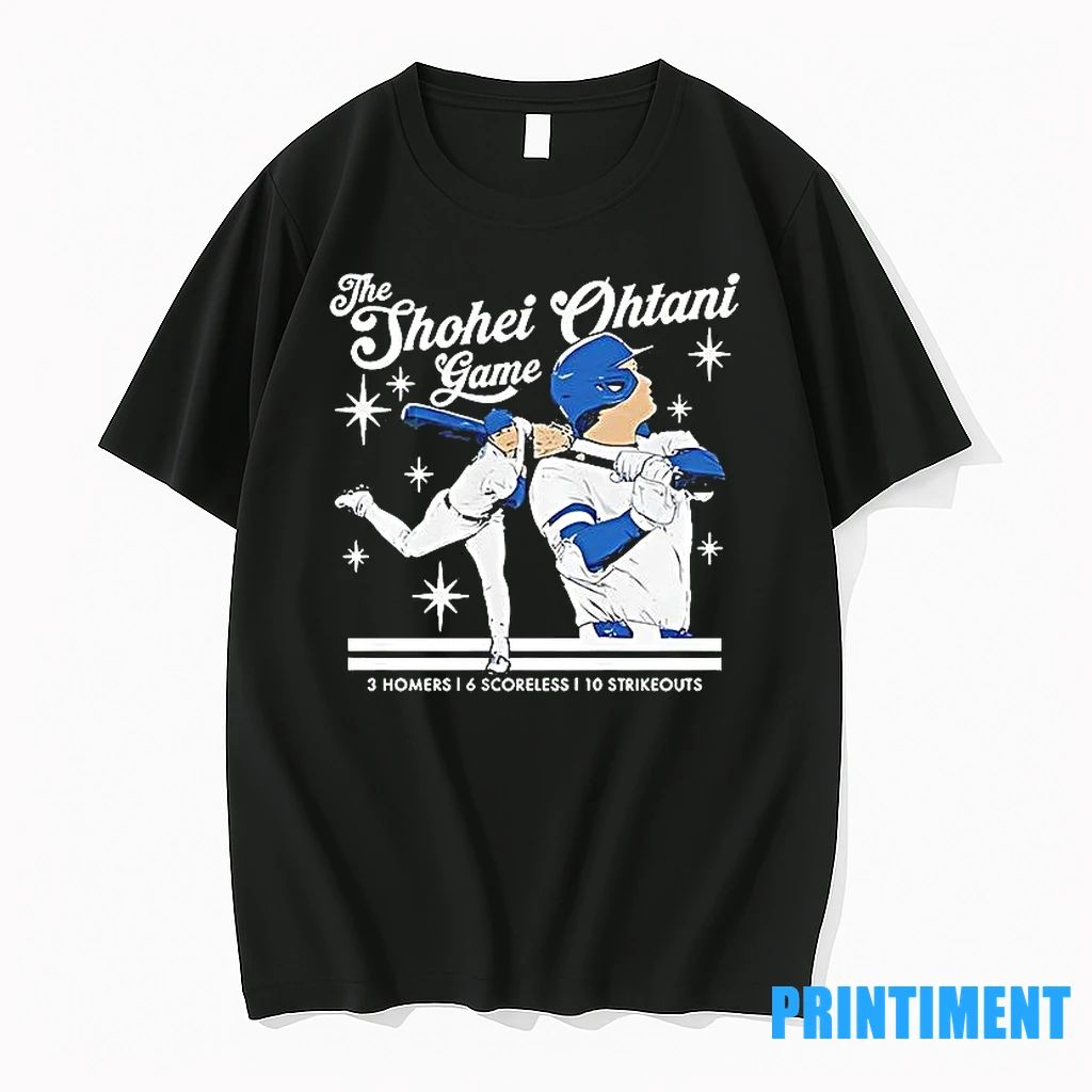 The Shohei Ohtani Game Dodgers Baseball 3 Homers 6 Scoreless 10 Strikeouts Tshirts Sweater - T-Shirt, Sweatshirt, Hoodie