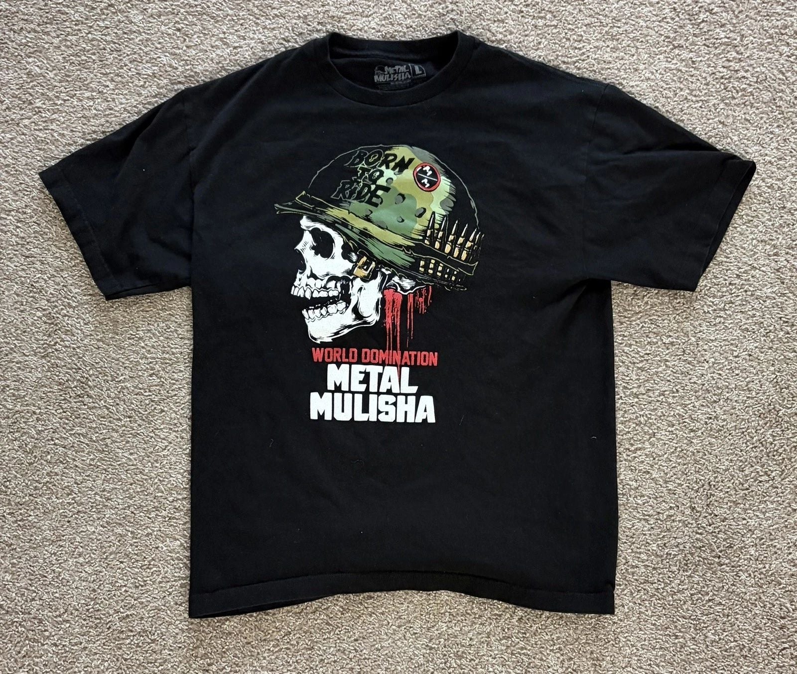VINTAGE Y2K METAL MULISHA SHIRT Mens Black Large GRAPHIC Skull World Domination Unisex T-shirt, Sweatshirt, Hoodie, Long Sleeve Tee - T-Shirt, Sweatshirt, Hoodie