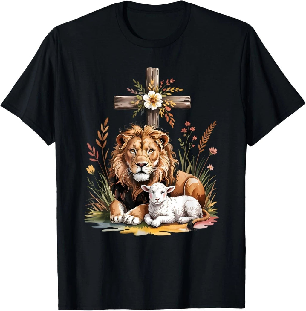 Lion of Judah Lamb of God Christian Cross Faith Symbol T-Shirt unisex T-Shirt Unisex T-shirt, Sweatshirt, Hoodie, Long Sleeve Tee - T-Shirt, Sweatshirt, Hoodie