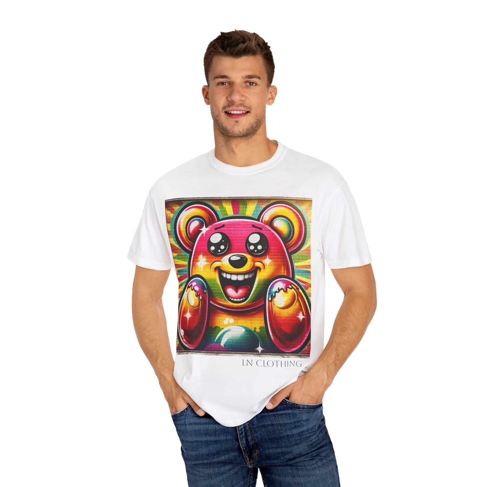 Bear Graffiti T-shirt, Unisex Tee, Graphic Print Shirt, Street Style, Urban Unisex T-shirt, Sweatshirt, Hoodie, Long Sleeve Tee - T-Shirt, Sweatshirt, Hoodie