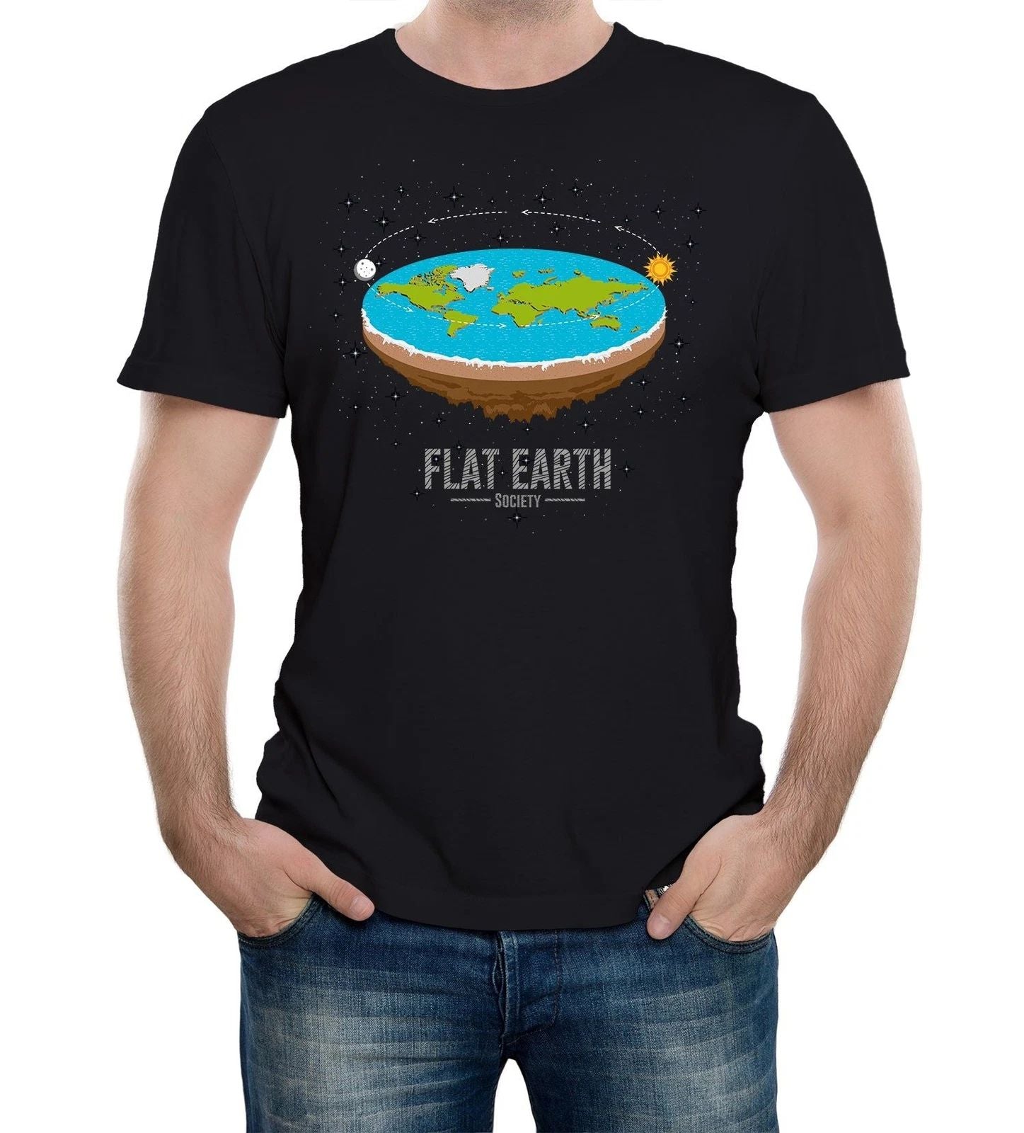 Mens Flat Earth Society Funny Conspiracy Theory Space Globe World T-Shirt Unisex T-shirt, Sweatshirt, Hoodie, Long Sleeve Tee - T-Shirt, Sweatshirt, Hoodie