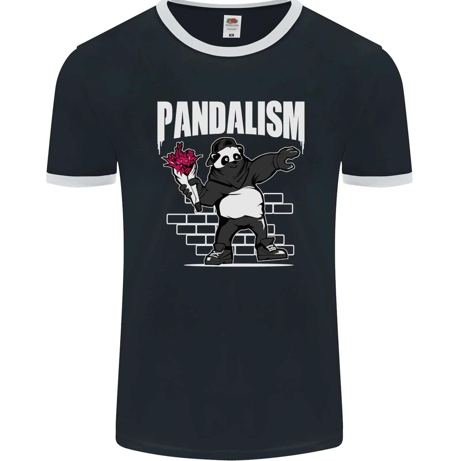 Pandalism Banksy Style Street Art Graffiti Mens Ringer T-Shirt FotL Unisex T-shirt, Sweatshirt, Hoodie, Long Sleeve Tee - T-Shirt, Sweatshirt, Hoodie
