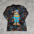 Vibes Hustle Bear Graphic Tee Mens Small Black Long Sleeve Excellent Streetwear Unisex T-shirt, Sweatshirt, Hoodie, Long Sleeve Tee - T-Shirt, Sweatshirt, Hoodie
