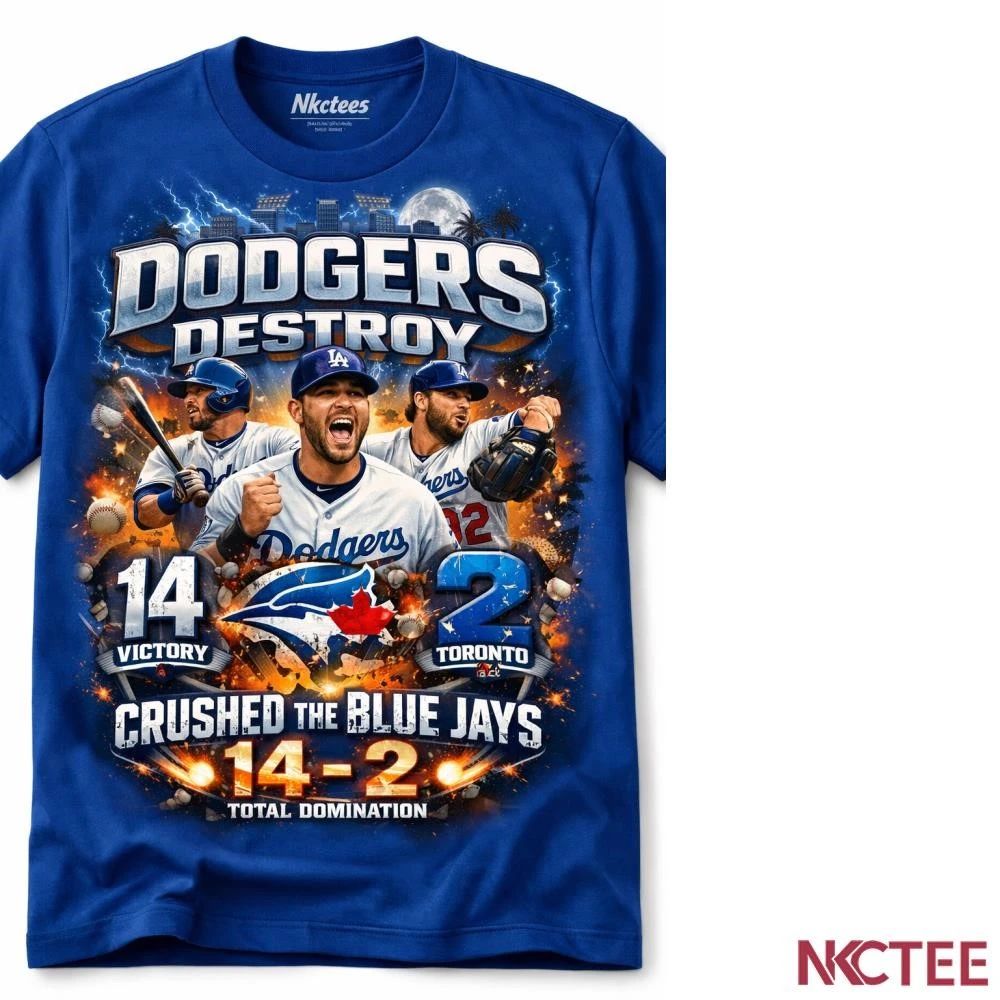NKCtees Dodgers Total Domination 14-2 Los Angeles Baseball Blowout Victory shirt Unisex T-shirt, Sweatshirt, Hoodie, Long Sleeve Tee - T-Shirt, Sweatshirt, Hoodie