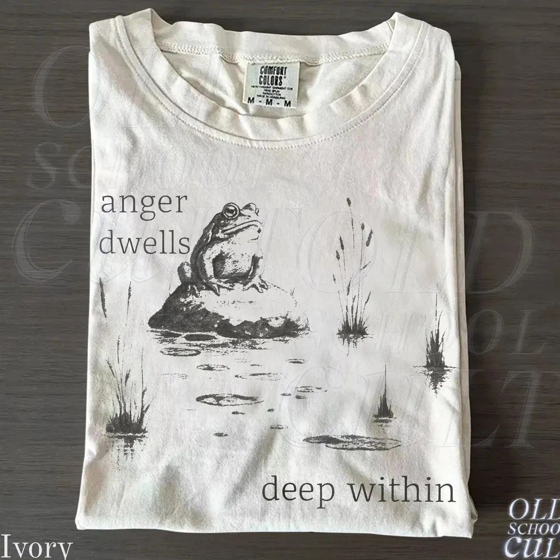 Frog Graphic T-Shirt, Anger Dwells Deep Within Meme Tee, Comfort Colors Unisex T-shirt, Sweatshirt, Hoodie, Long Sleeve Tee - T-Shirt, Sweatshirt, Hoodie