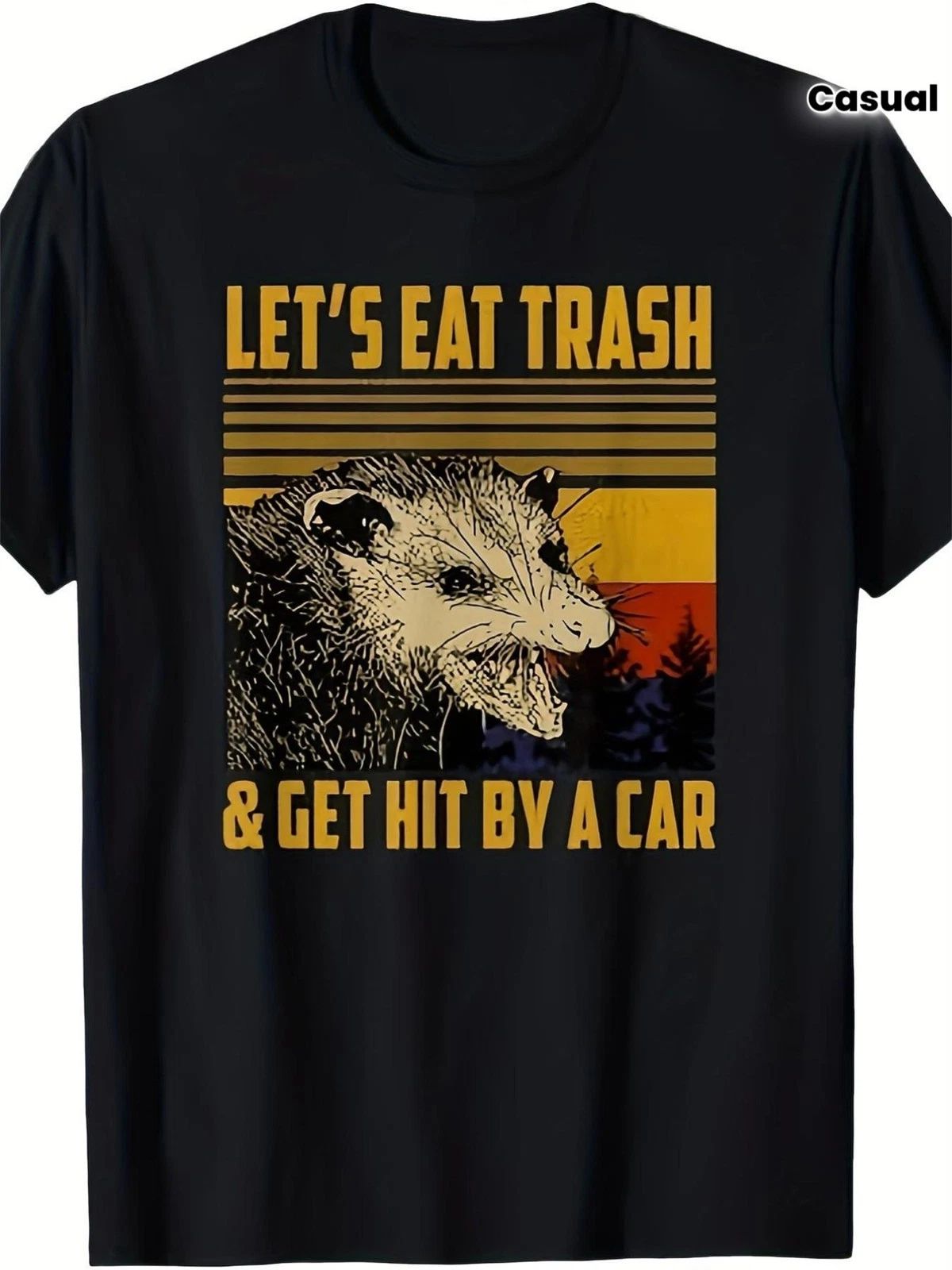 Funny "Let'S Eat Trash and Get Hit by a Car" Sarcastic Opossum Graphic T-Shirt Unisex T-shirt, Sweatshirt, Hoodie, Long Sleeve Tee - T-Shirt, Sweatshirt, Hoodie