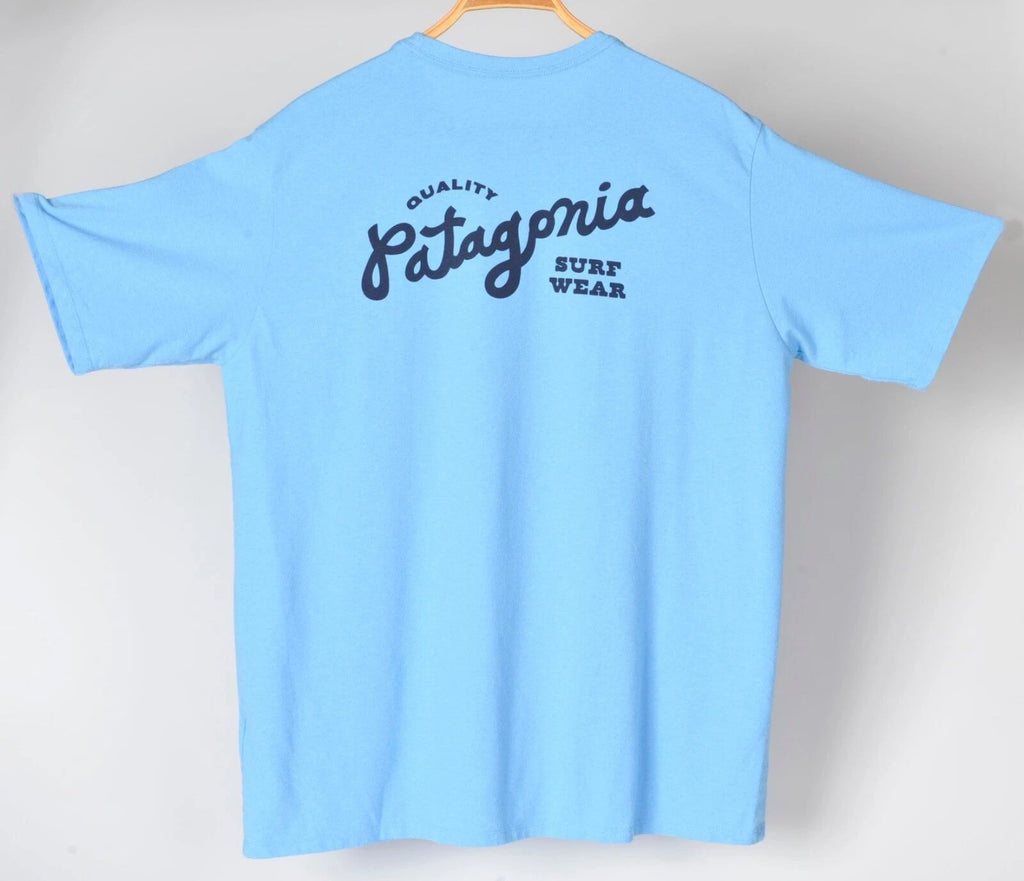 Patagonia Quality Surf Pocket Responsibili-Tee Logo Shirt Blue Men's Large Unisex T-shirt, Sweatshirt, Hoodie, Long Sleeve Tee - T-Shirt, Sweatshirt, Hoodie