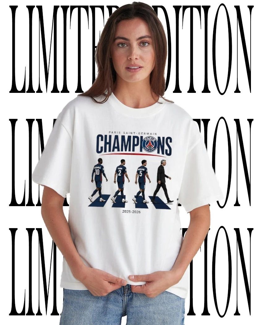 Paris Saint-Germain Abbey Road Champions 2025-2026 T-Shirt Unisex T-shirt, Sweatshirt, Hoodie, Long Sleeve Tee - T-Shirt, Sweatshirt, Hoodie