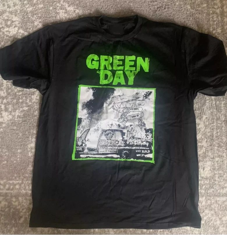 Green Day The Saviours Tour 2024 Tour T Shirt Black Unisex T-shirt, Sweatshirt, Hoodie, Long Sleeve Tee - T-Shirt, Sweatshirt, Hoodie