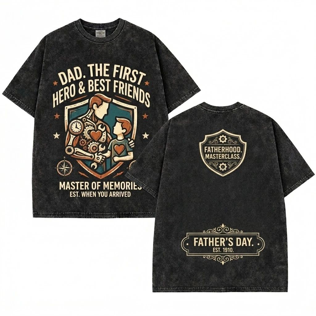 Dad The First Hero Best Friend Shirt Fathers Day Gift Vintage Washed Tee Unisex T-shirt, Sweatshirt, Hoodie, Long Sleeve Tee - T-Shirt, Sweatshirt, Hoodie