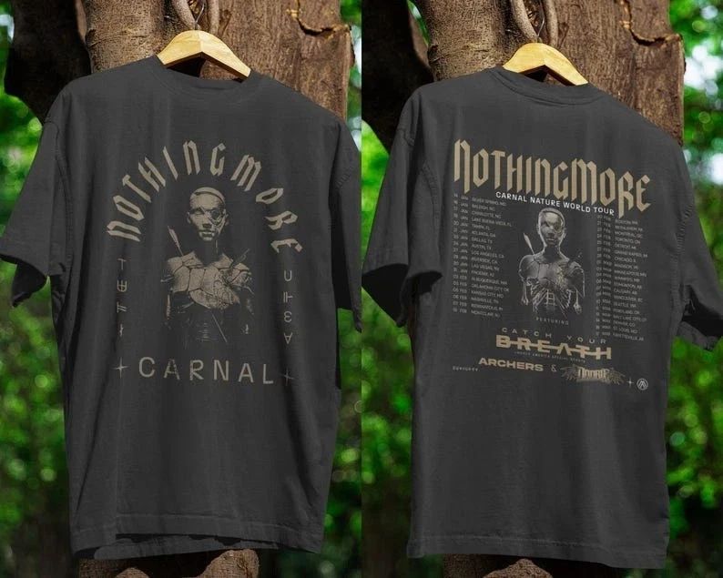 Nothing More Carnal Nature Tour 2026 Black Band T-Shirt Or Hoodie All size Unisex T-shirt, Sweatshirt, Hoodie, Long Sleeve Tee - T-Shirt, Sweatshirt, Hoodie