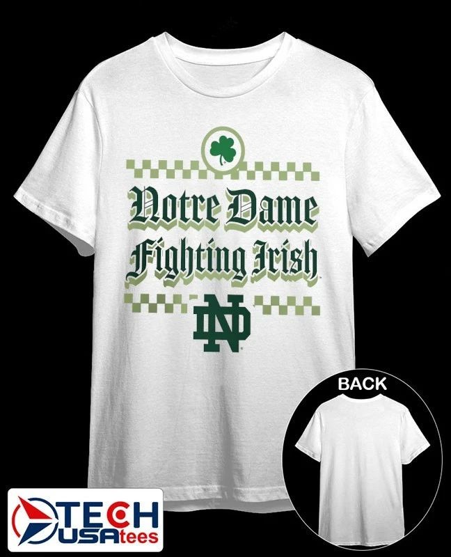 Notre Dame Fighting Irish St. Patricks Day checkered shirt Unisex T-shirt, Sweatshirt, Hoodie, Long Sleeve Tee - T-Shirt, Sweatshirt, Hoodie