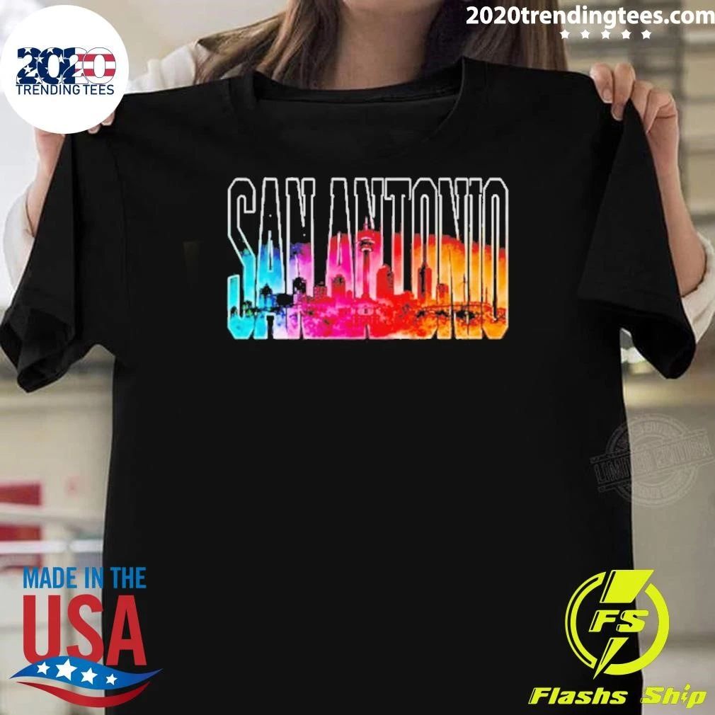 City Skyline Landmark Monument San Antonio Spurs Shirt Unisex T-shirt, Sweatshirt, Hoodie, Long Sleeve Tee - T-Shirt, Sweatshirt, Hoodie