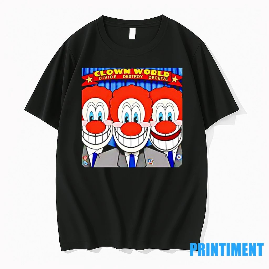 Clown World Divide Destroy Deceive Tshirts Sweater Unisex T-shirt, Sweatshirt, Hoodie, Long Sleeve Tee - T-Shirt, Sweatshirt, Hoodie