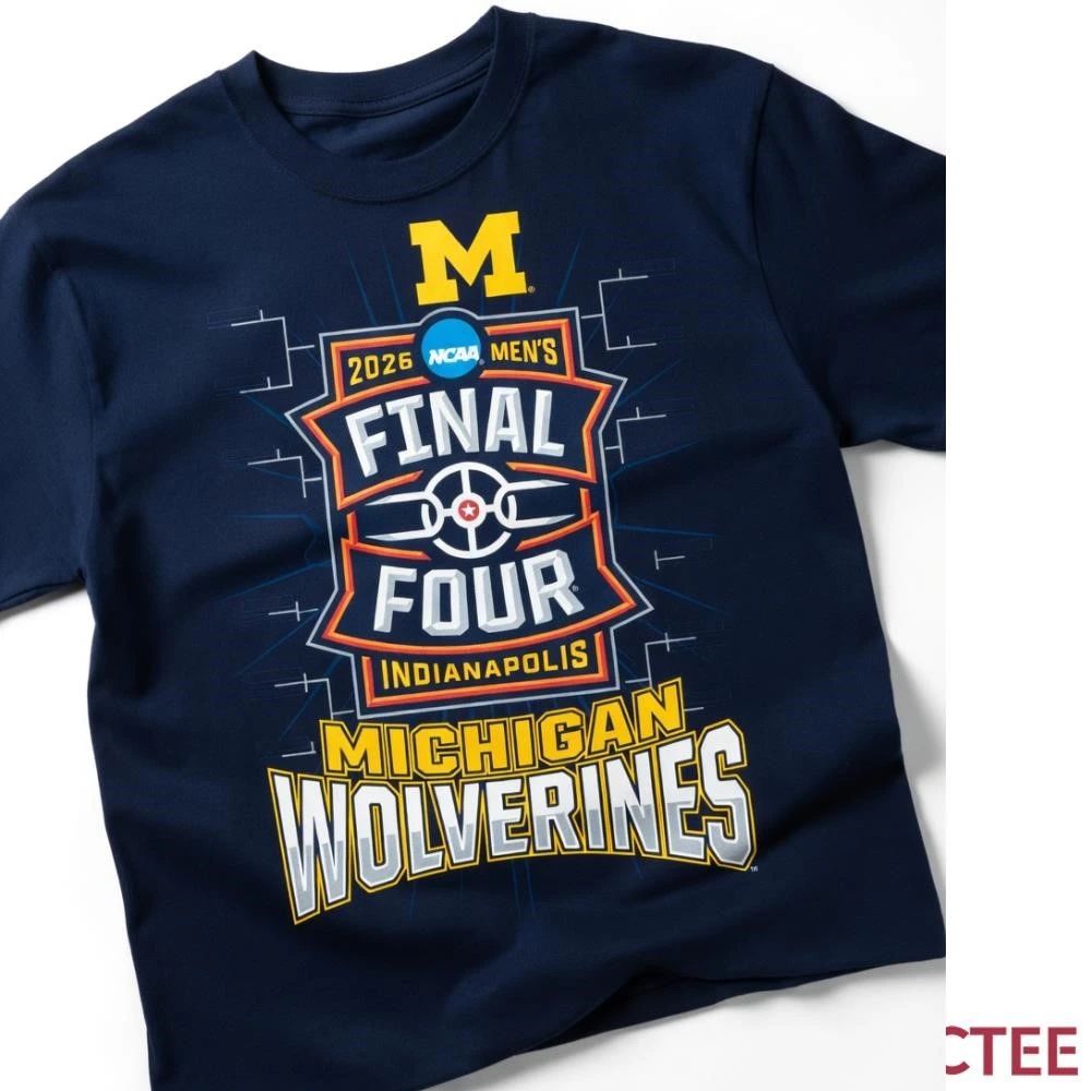 NKCtees 2026 NCAA Tournament Final Four Michigan Wolverines mens basketball shirt Unisex T-shirt, Sweatshirt, Hoodie, Long Sleeve Tee - T-Shirt, Sweatshirt, Hoodie